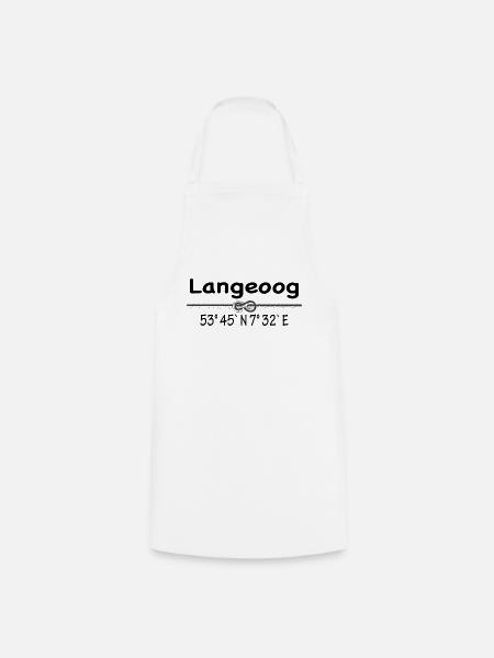 Koordinaten Langeoog - Kochschürze - Weiß