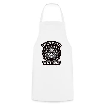 Crypto Trading - Cooking Apron - white - Front - AI Model Male 185 dark (185cm)