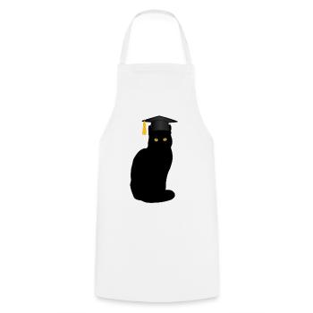 Bachelor Master Studium Abschluss Lustige Katze - Kochschürze - Weiß - Vorne - AI Model Male 185 dark (185cm)