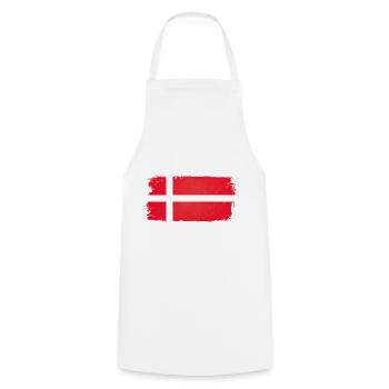 Danemark drapeau Danemark - Tablier de cuisine - blanc - Devant - AI Model Male 185 dark (185cm)