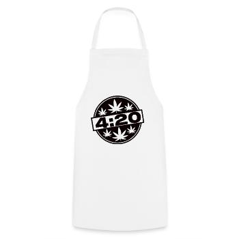 Stoner girl 420 - Cooking Apron - white - Front - AI Model Male 185 dark (185cm)