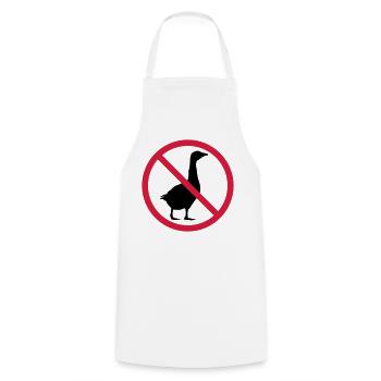 Goose forbidden sign - Cooking Apron - white - Front - AI Model Male 185 dark (185cm)