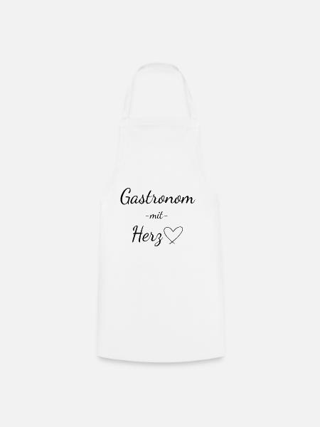 Gastronom mit Herz - Kochschürze - Weiß