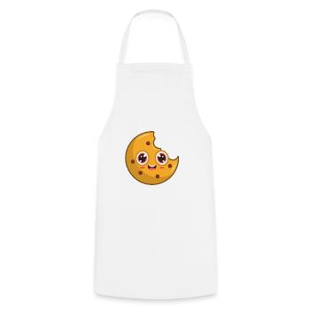 Cookie Keks - Kochschürze - Weiß - Vorne - AI Model Male 185 dark (185cm)