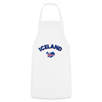 Islande Nation insulaire islandaise - Tablier de cuisine - blanc - Devant - AI Model Male 185 dark (185cm)