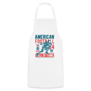 Football américain, mur de la renommée - Super américain - Tablier de cuisine - blanc - Devant - AI Model Male 185 dark (185cm)