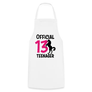 13th birthday 13 years teenager gift girl - Cooking Apron - white - Front - AI Model Male 185 dark (185cm)