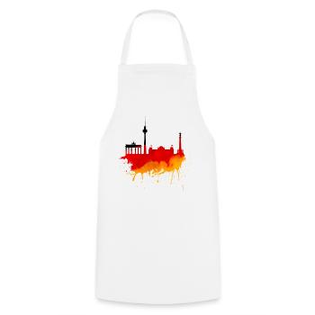 Berlin Skyline Germany Flag German Flag - Cooking Apron - white - Front - AI Model Male 185 dark (185cm)