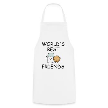 World's best friends - Friendship - Cooking Apron - white - Front - AI Model Male 185 dark (185cm)