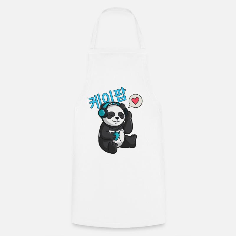 K-Pop & Chill Korean characters Korean - Cooking Apron - white