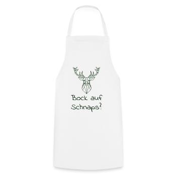 Schnaps trinken Spruch - Kochschürze - Weiß - Vorne - AI Model Male 185 dark (185cm)