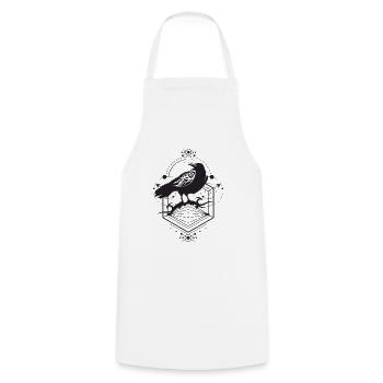 Animal corbeau - Tablier de cuisine - blanc - Devant - AI Model Male 185 dark (185cm)