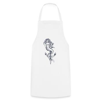 Sirène avec une idée cadeau ancre - Tablier de cuisine - blanc - Devant - AI Model Male 185 dark (185cm)