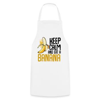Bananes Fruit - Tablier de cuisine - blanc - Devant - AI Model Male 185 dark (185cm)