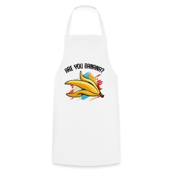 Bananes Fruit - Tablier de cuisine - blanc - Devant - AI Model Male 185 dark (185cm)