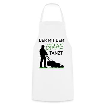 Rasenmähen Lustiger Spruch Rasen Gras Geschenk - Kochschürze - Weiß - Vorne - AI Model Male 185 dark (185cm)