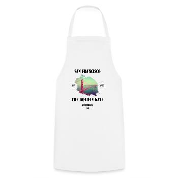 San Francisco Californie États-Unis - Tablier de cuisine - blanc - Devant - AI Model Male 185 dark (185cm)