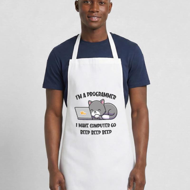 Computer cat programmer funny computer scientist Cooking Apron