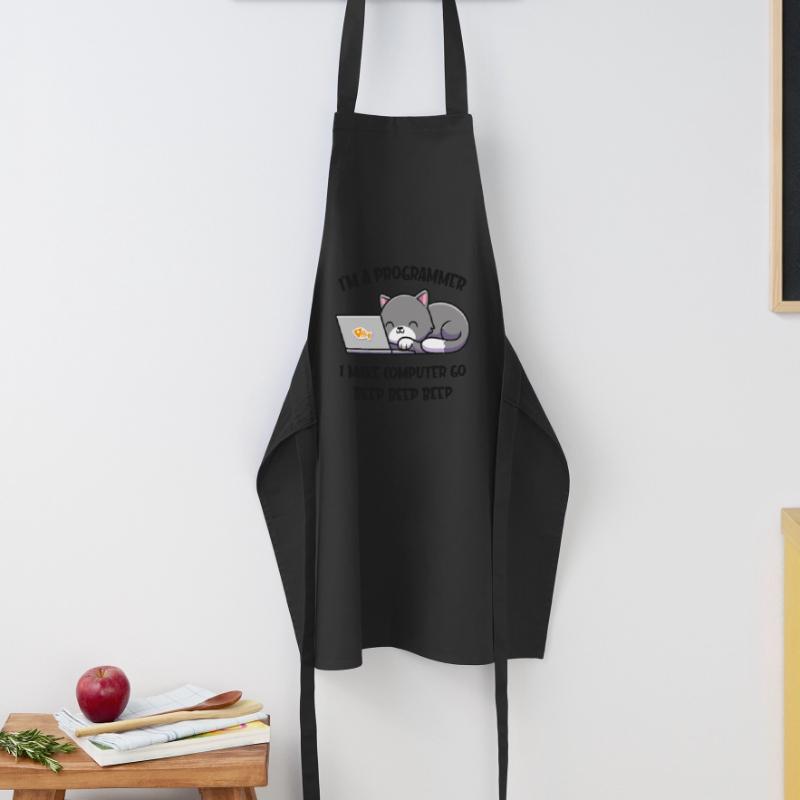 Computer cat programmer funny computer scientist Cooking Apron