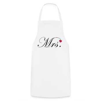 Mr and Mrs Hochzeit Herz Design Paar Geschenk - Kochschürze - Weiß - Vorne - AI Model Male 185 dark (185cm)