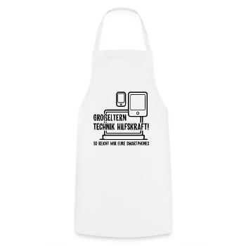 Großeltern Technik Hilfskraft - Kochschürze - Weiß - Vorne - AI Model Male 185 dark (185cm)
