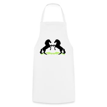Chevaux - Tablier de cuisine - blanc - Devant - AI Model Male 185 dark (185cm)