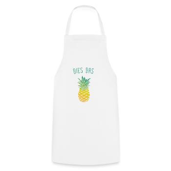 dies das Ananas - Kochschürze - Weiß - Vorne - AI Model Male 185 dark (185cm)