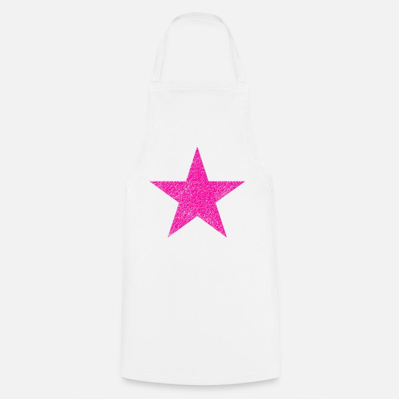Pink Stern mit Textur - Kochschürze - Weiß