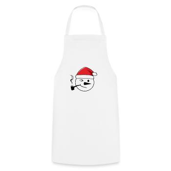 Jeezy Snowman Pfeife rauchen Meme Weihnachtsmütze - Kochschürze - Weiß - Vorne - AI Model Male 185 dark (185cm)