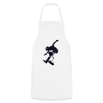Patineur de planche à roulettes - Tablier de cuisine - blanc - Devant - AI Model Male 185 dark (185cm)