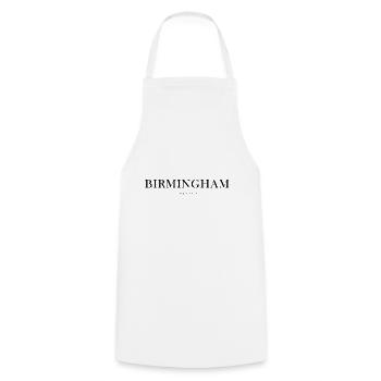 Birmingham England - Cooking Apron - white - Front - AI Model Male 185 dark (185cm)