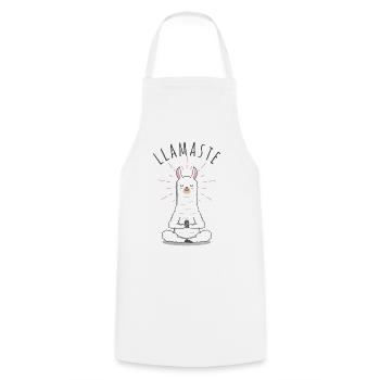 Llamaste Namaste Llama Lama Yoga Meditation - Kochschürze - Weiß - Vorne - AI Model Male 185 dark (185cm)