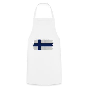 Finnish Flag Acrylic Look - Cooking Apron - white - Front - AI Model Male 185 dark (185cm)