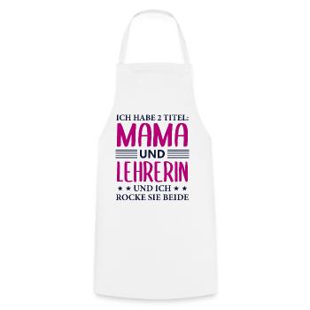 Lehrerin Mama Geschenk Mutter Lehrerin Spruch - Kochschürze - Weiß - Vorne - AI Model Male 185 dark (185cm)