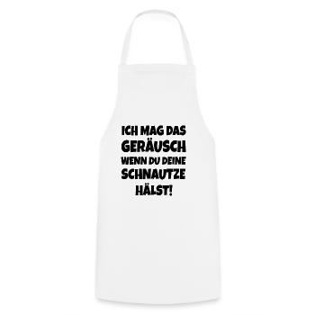 Ich mag das Geräusch, wenn du deine Schnautze - Kochschürze - Weiß - Vorne - AI Model Male 185 dark (185cm)