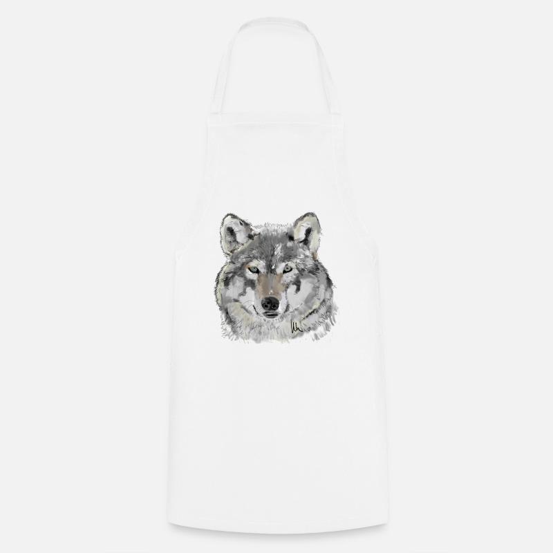 Wolf - Cooking Apron - white