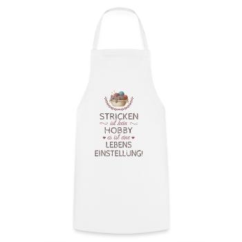 Humorvoller Wolle Spruch für Strickerin Geschenk - Kochschürze - Weiß - Vorne - AI Model Male 185 dark (185cm)