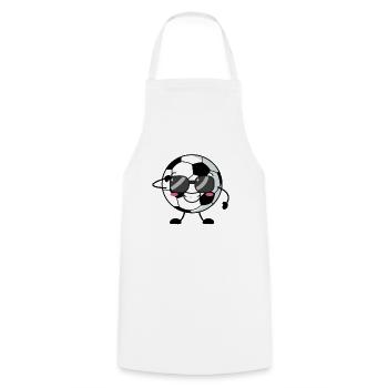 Fußball - Kochschürze - Weiß - Vorne - AI Model Male 185 dark (185cm)