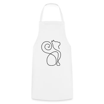 Chat chats dessin au trait art comme cadeau - Tablier de cuisine - blanc - Devant - AI Model Male 185 dark (185cm)
