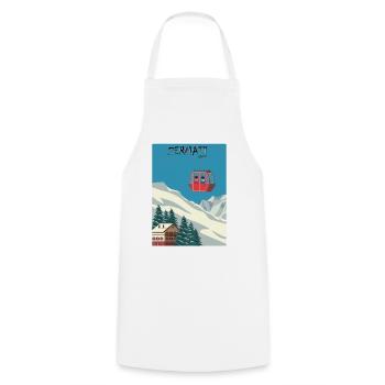 Zermatt Ski - Kochschürze - Weiß - Vorne - AI Model Male 185 dark (185cm)