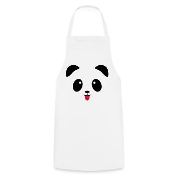 Panda face tongue - Cooking Apron - white - Front - AI Model Male 185 dark (185cm)