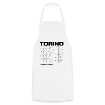 Torino Turin Italien - Kochschürze - Weiß - Vorne - AI Model Male 185 dark (185cm)
