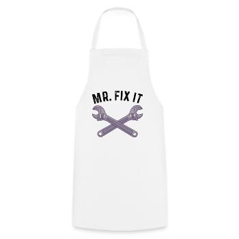 M. Fix It Handyman Tool Cadeau d'amélioration de l'habitat - Tablier de cuisine - blanc - Devant - AI Model Male 185 dark (185cm)
