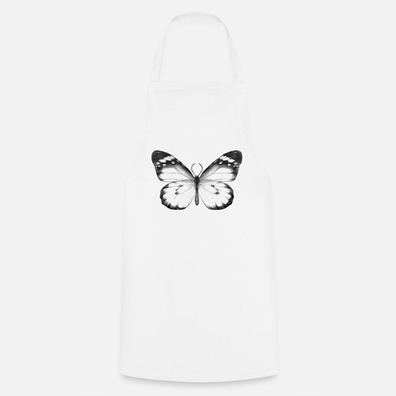 Monochromer Schmetterling - Kochschürze - Weiß
