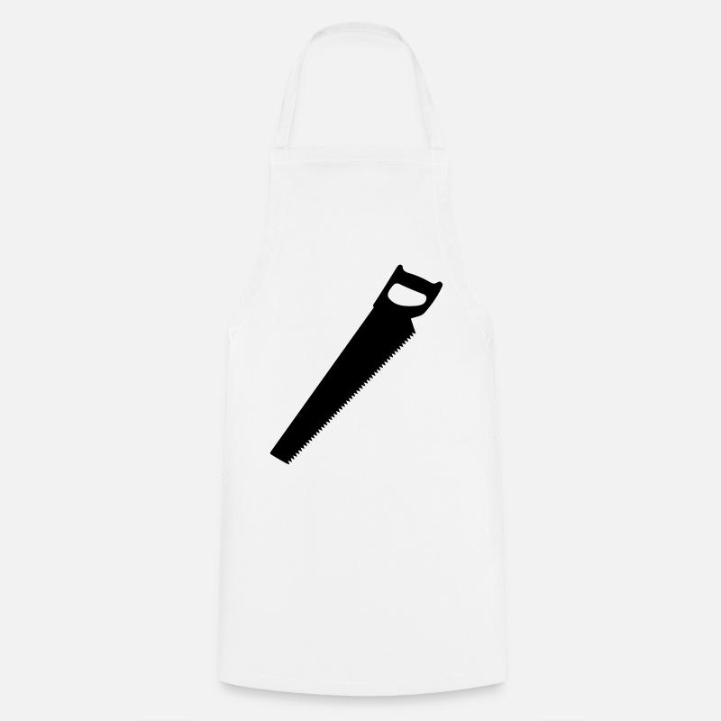 Logo de scie pour menuisier ou menuisier - Tablier de cuisine - blanc