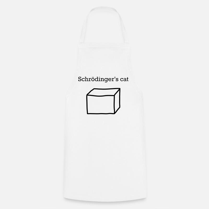 Le chat de Schrödinger – Drôle de nerd de physique quantique - Tablier de cuisine - blanc