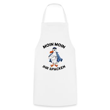 Moin Moin Ihr Spacken Seemöwe Anker Tattoo - Kochschürze - Weiß - Vorne - AI Model Male 185 dark (185cm)