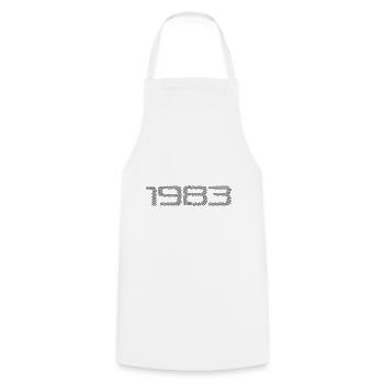 1983 né - Tablier de cuisine - blanc - Devant - AI Model Male 185 dark (185cm)