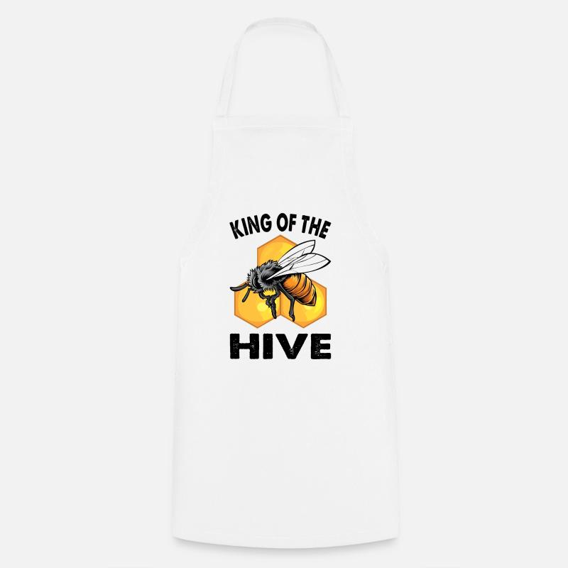 King Of The Hive Honey Api Api Regalo apicoltore - Grembiule da cucina - bianco