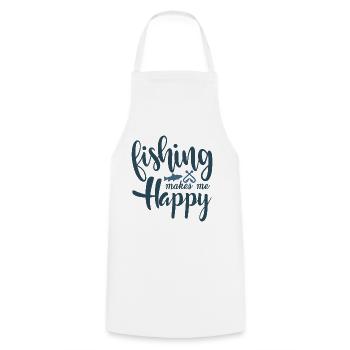 Anglers catch a fish on the lake - Cooking Apron - white - Front - AI Model Male 185 dark (185cm)